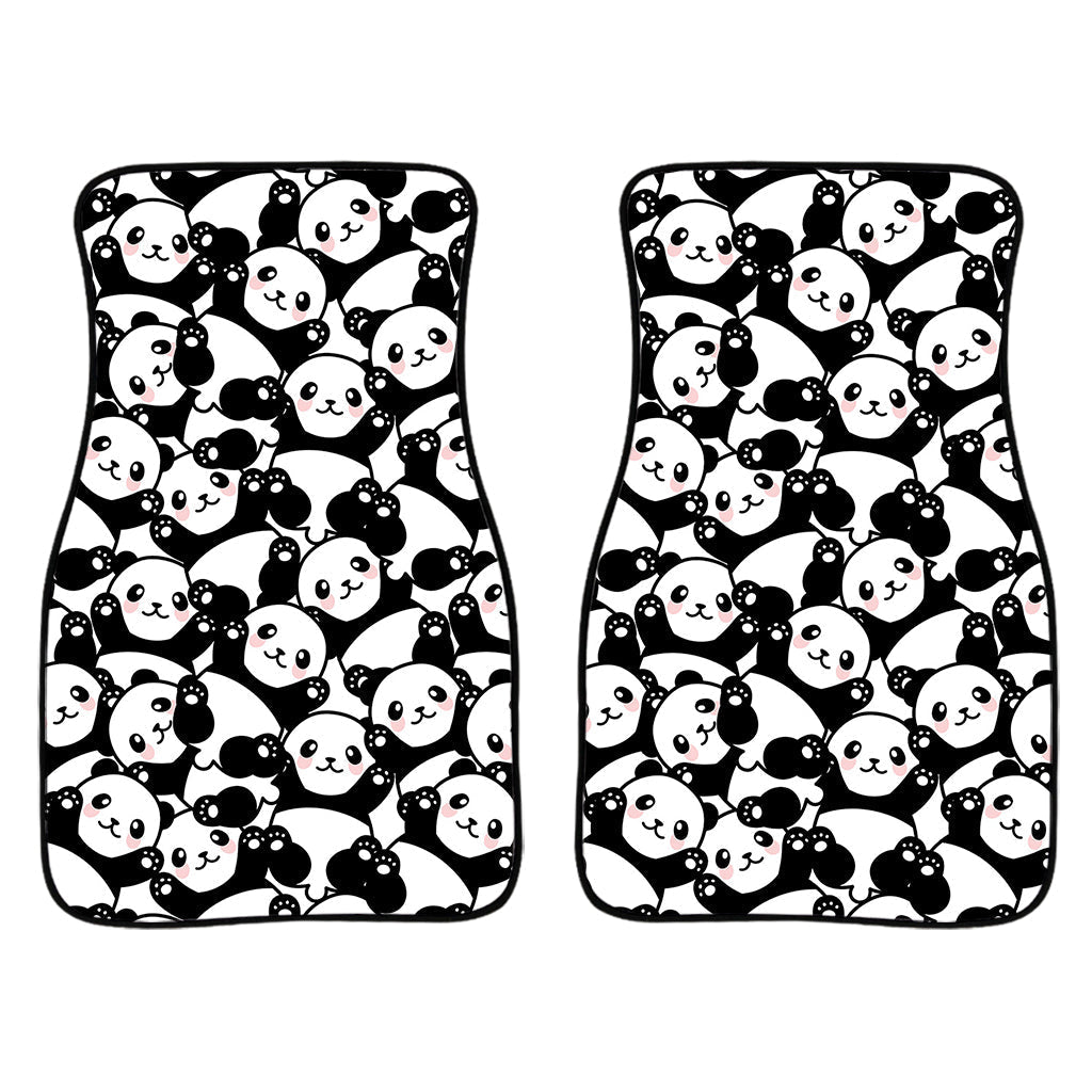 Cute Happy Panda Pattern Print Front And Back Car Floor Mats/ Front Car Mat