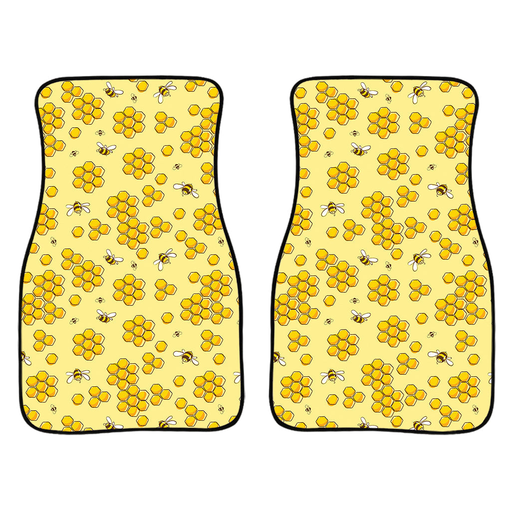 Cute Honey Bee Pattern Print Front And Back Car Floor Mats/ Front Car Mat