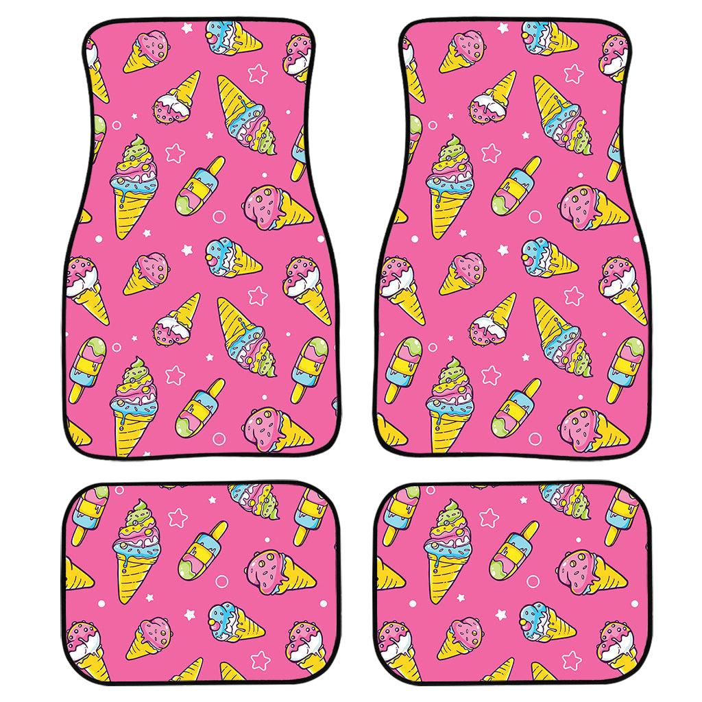 Cute Ice Cream Pattern Print Front And Back Car Floor Mats/ Front Car Mat