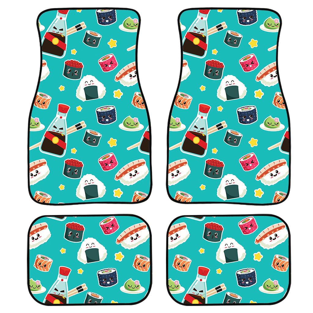 Cute Japanese Sushi Pattern Print Front And Back Car Floor Mats/ Front Car Mat