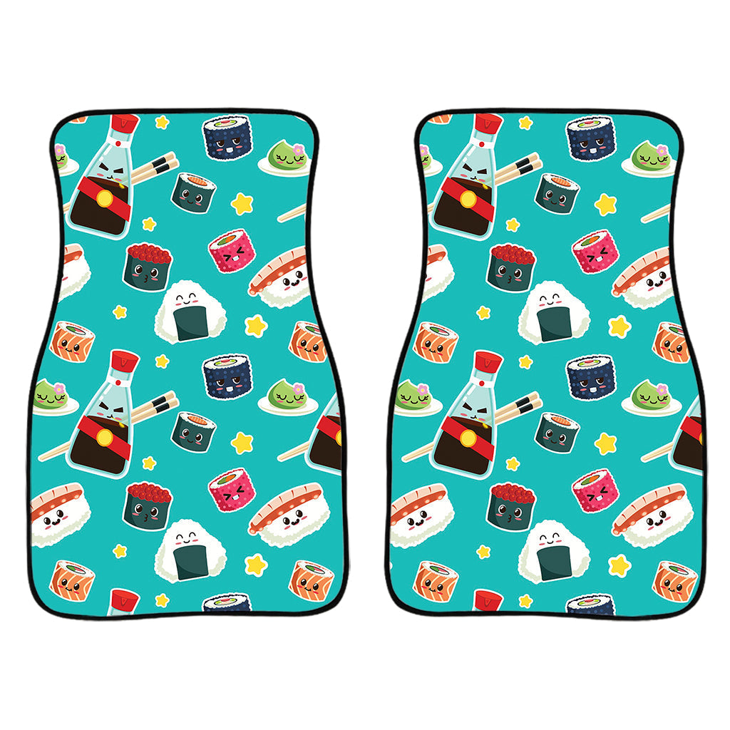 Cute Japanese Sushi Pattern Print Front And Back Car Floor Mats/ Front Car Mat