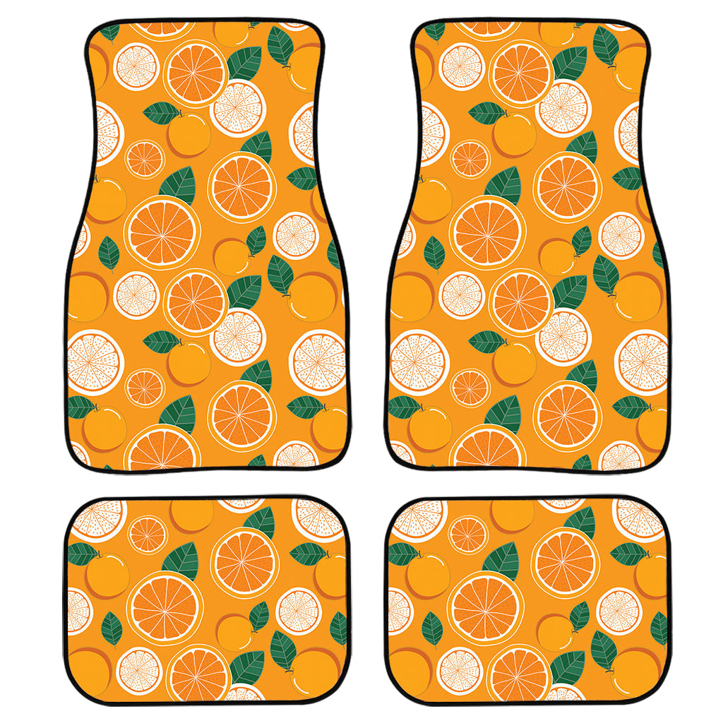 Cute Orange Fruit Pattern Print Front And Back Car Floor Mats/ Front Car Mat