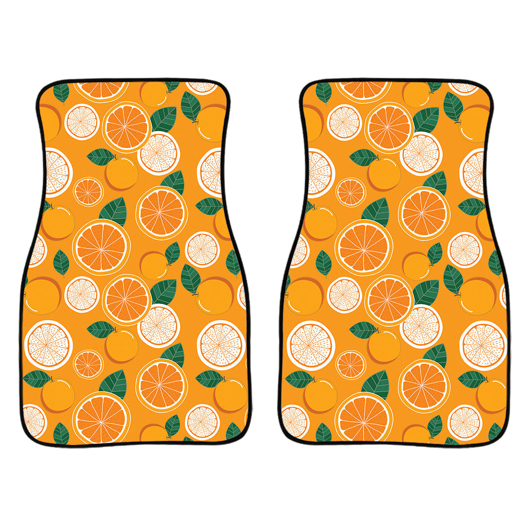 Cute Orange Fruit Pattern Print Front And Back Car Floor Mats/ Front Car Mat