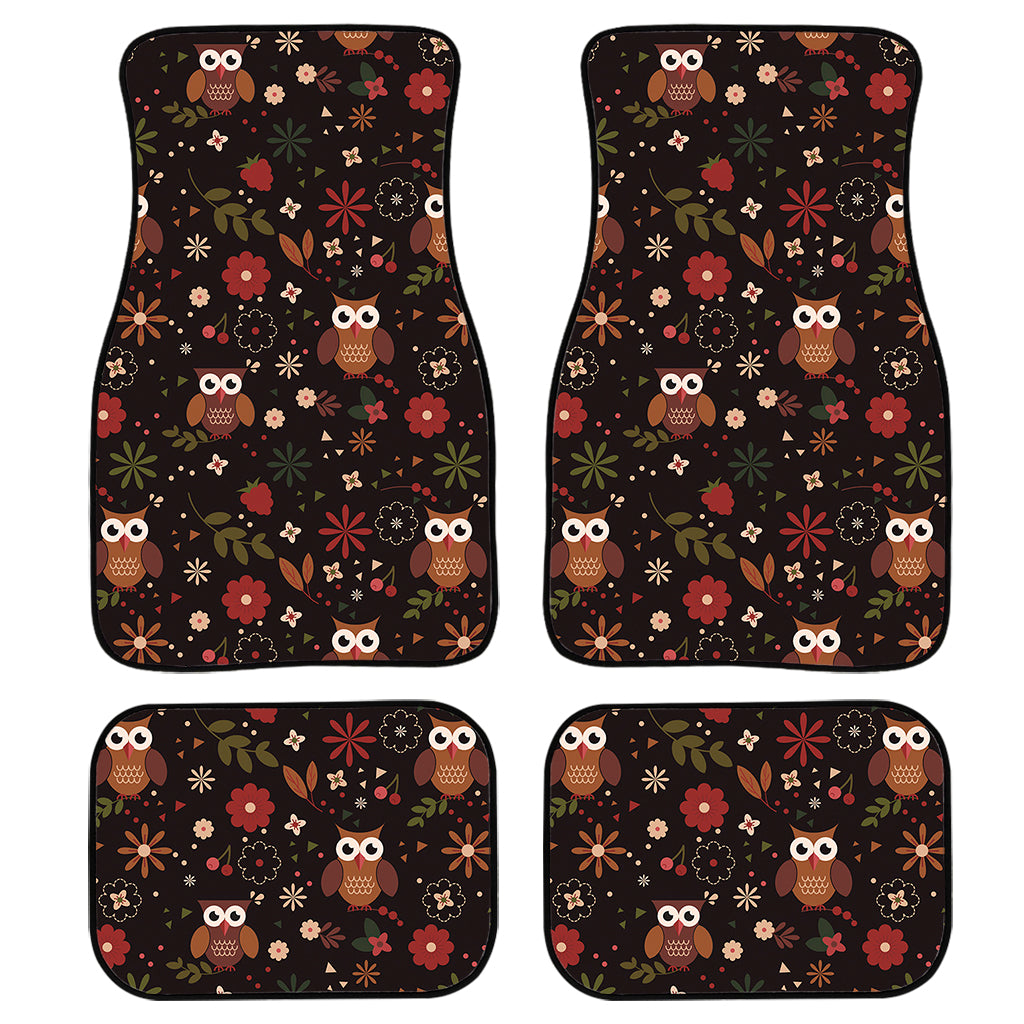 Cute Owl Print Front And Back Car Floor Mats/ Front Car Mat