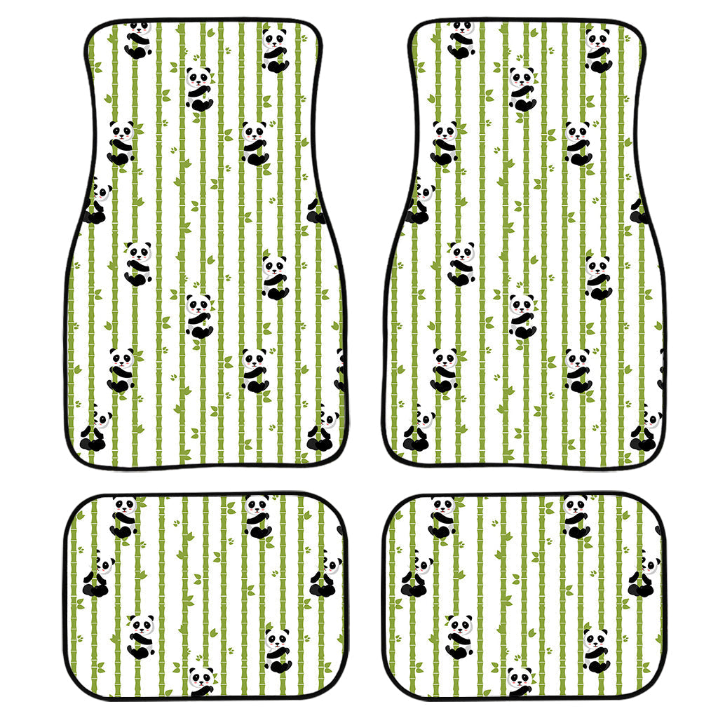 Cute Panda And Bamboo Pattern Print Front And Back Car Floor Mats/ Front Car Mat