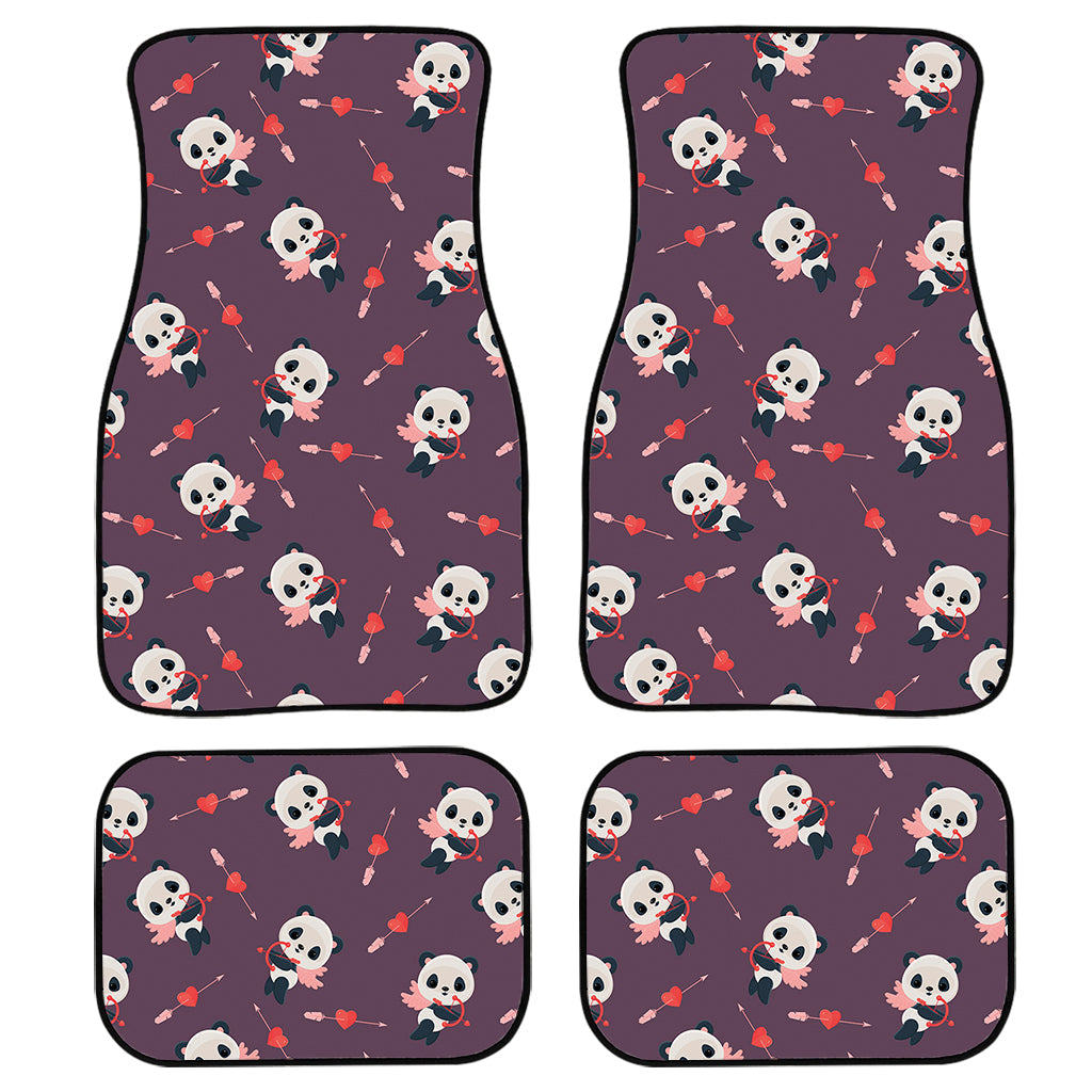Cute Panda Cupid Valentine Pattern Print Front And Back Car Floor Mats/ Front Car Mat