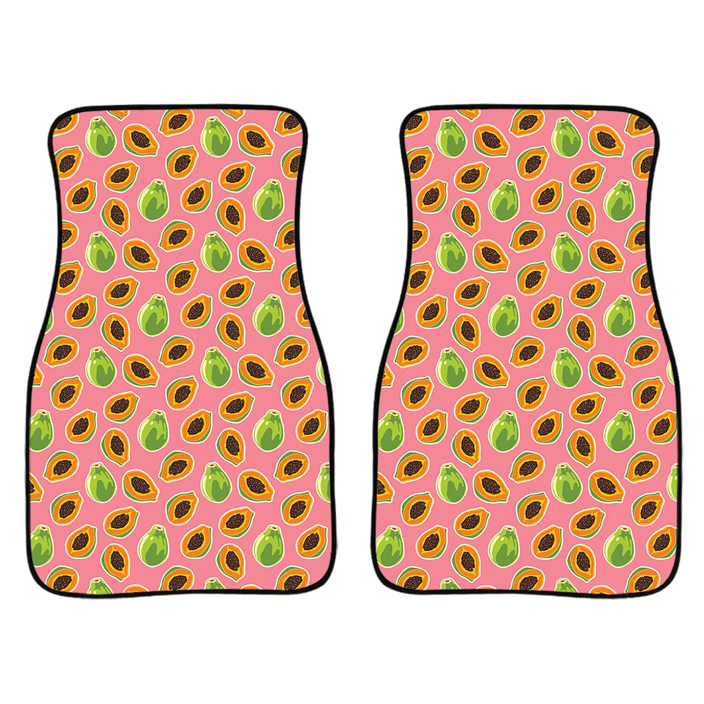 Cute Papaya Pattern Print Front And Back Car Floor Mats/ Front Car Mat