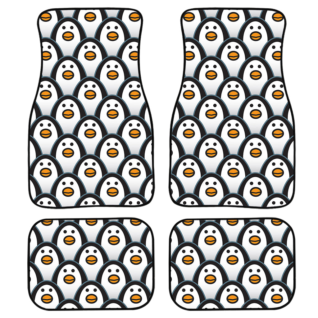 Cute Penguin Face Pattern Print Front And Back Car Floor Mats/ Front Car Mat