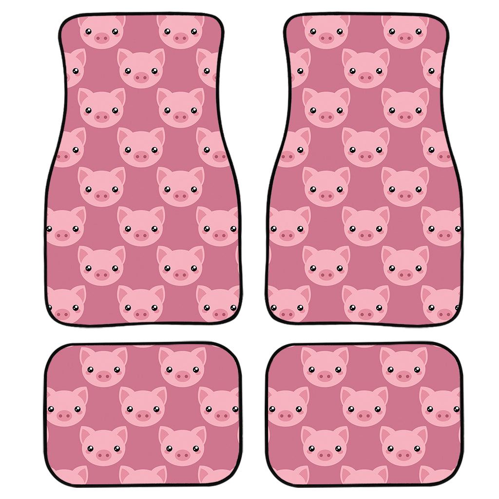 Cute Pink Pig Pattern Print Front And Back Car Floor Mats/ Front Car Mat