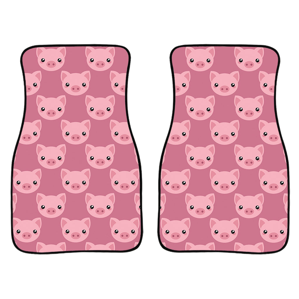 Cute Pink Pig Pattern Print Front And Back Car Floor Mats/ Front Car Mat