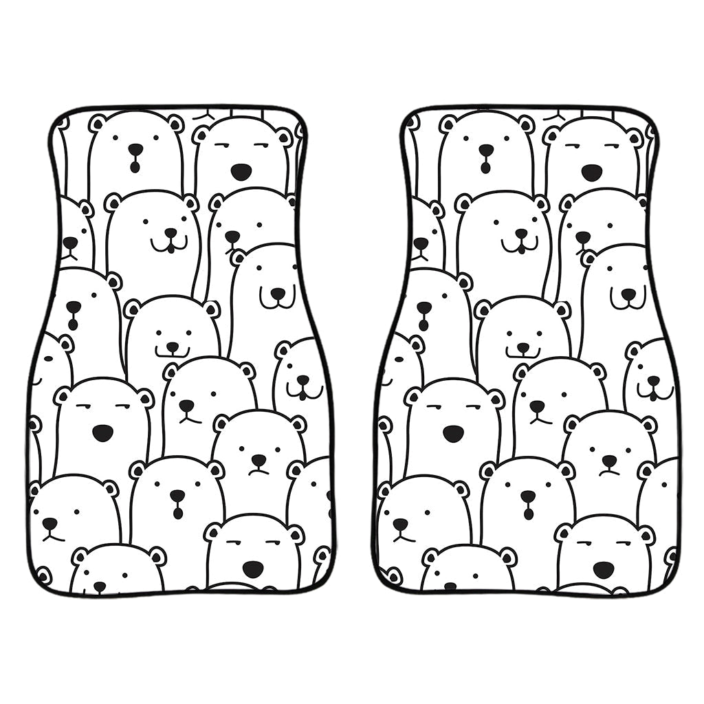 Cute Polar Bear Pattern Print Front And Back Car Floor Mats/ Front Car Mat