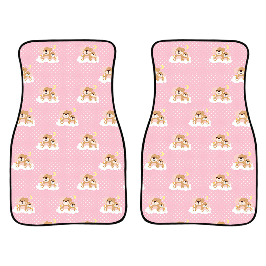 Cute Polka Dot Baby Bear Pattern Print Front And Back Car Floor Mats/ Front Car Mat