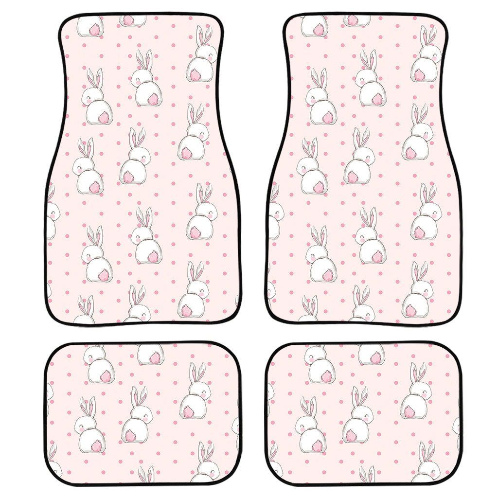 Cute Rabbit Pattern Print Front And Back Car Floor Mats/ Front Car Mat
