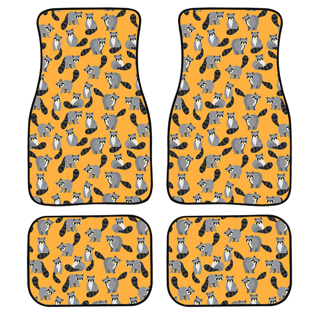 Cute Raccoon Pattern Print Front And Back Car Floor Mats/ Front Car Mat