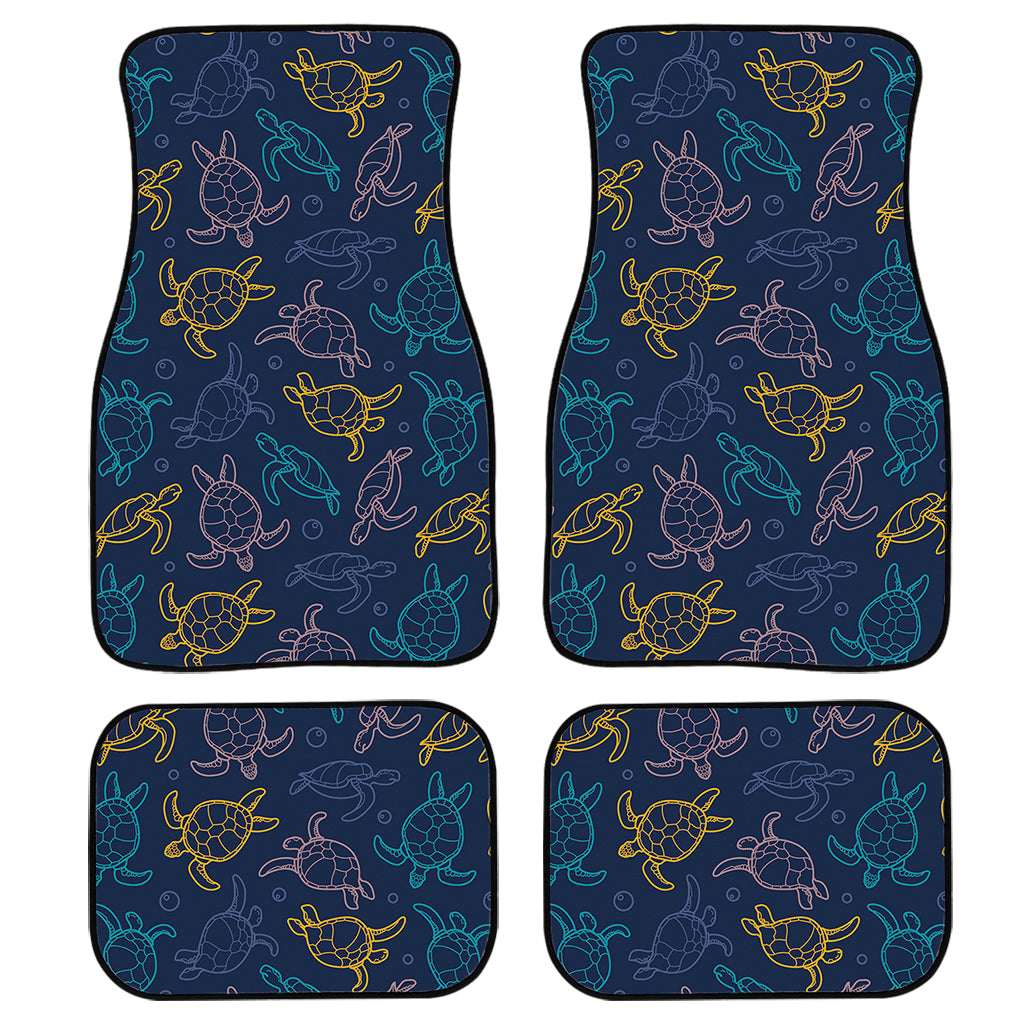Cute Sea Turtle Pattern Print Front And Back Car Floor Mats/ Front Car Mat