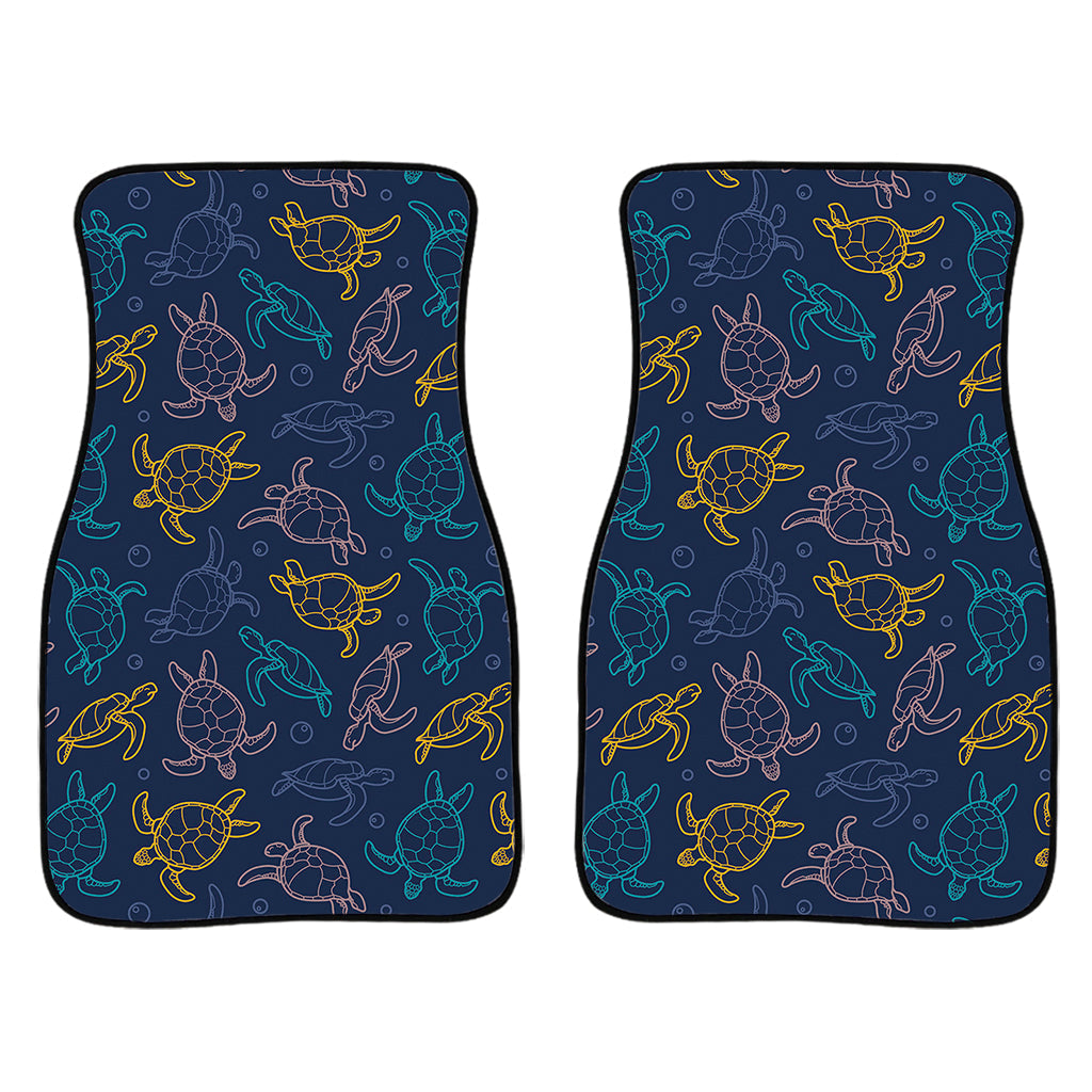 Cute Sea Turtle Pattern Print Front And Back Car Floor Mats/ Front Car Mat