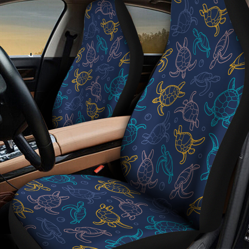 Cute Sea Turtle Pattern Print Universal Fit Car Seat Covers
