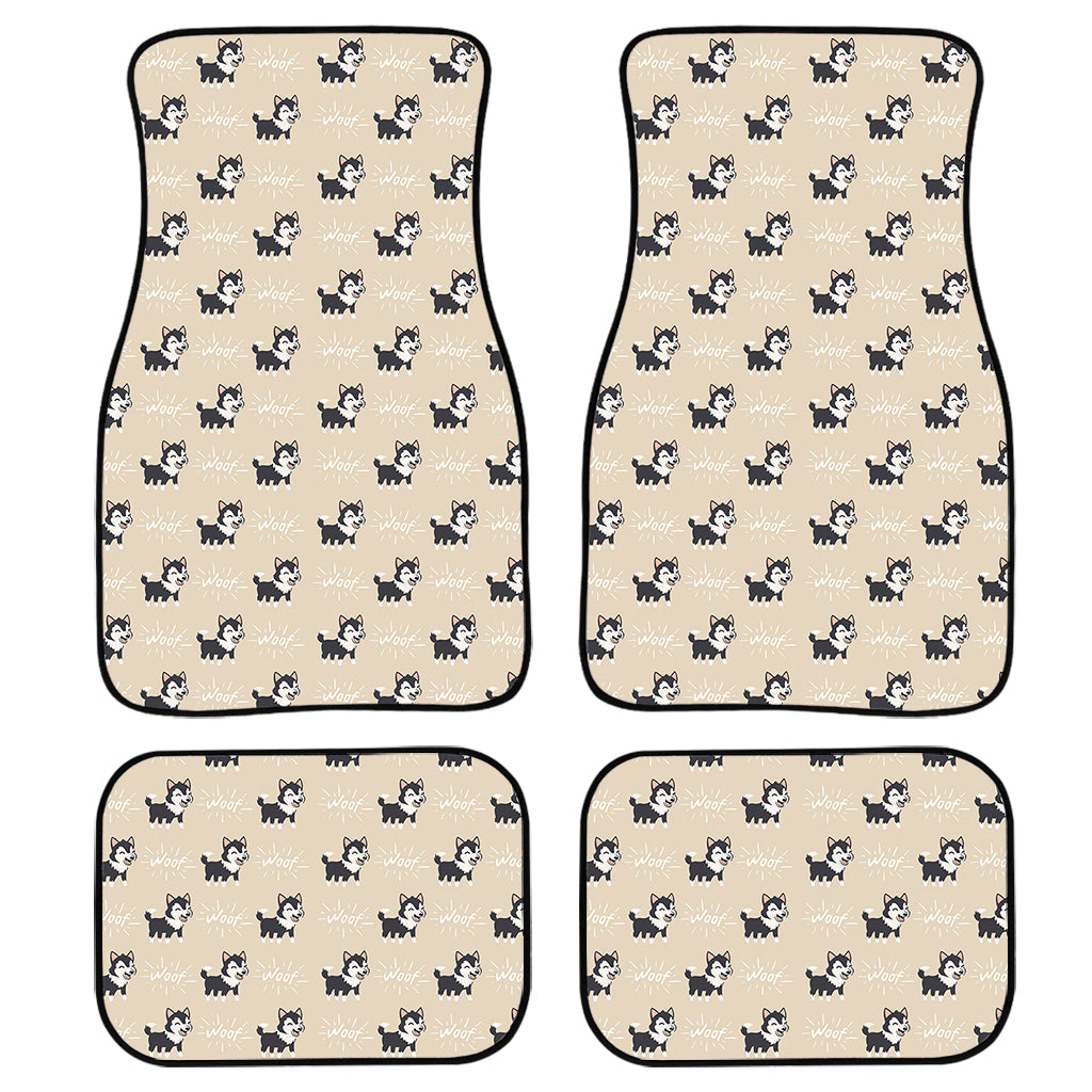 Cute Siberian Husky Pattern Print Front And Back Car Floor Mats/ Front Car Mat