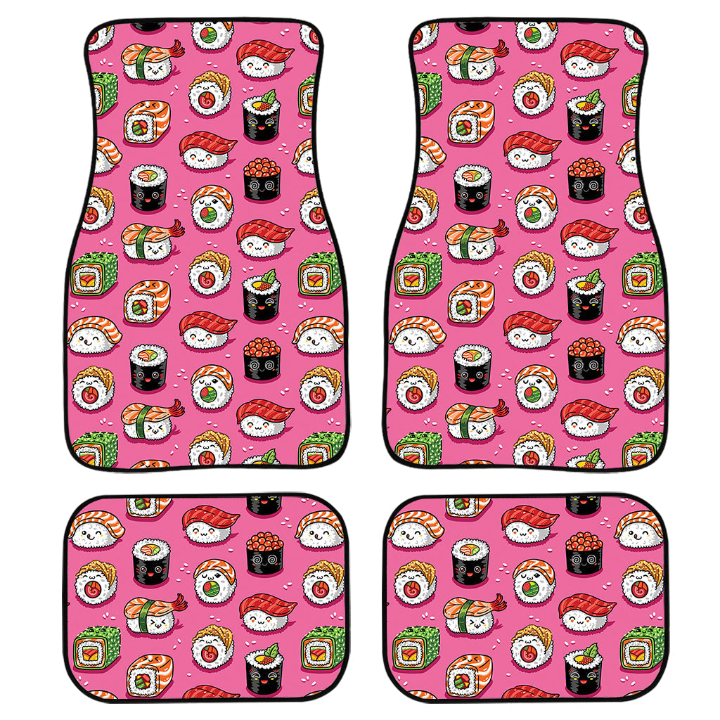 Cute Sushi And Rolls Pattern Print Front And Back Car Floor Mats/ Front Car Mat