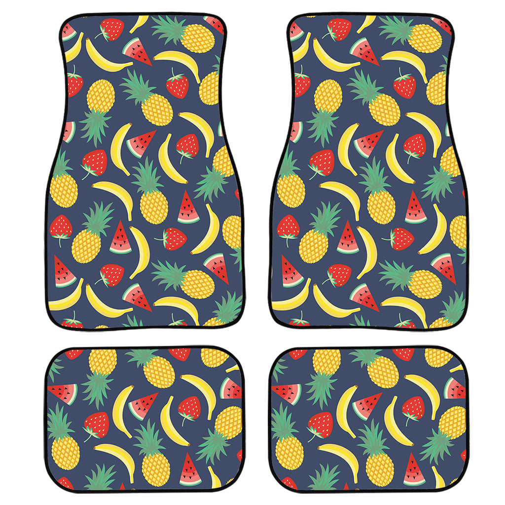 Cute Tropical Fruits Pattern Print Front And Back Car Floor Mats/ Front Car Mat