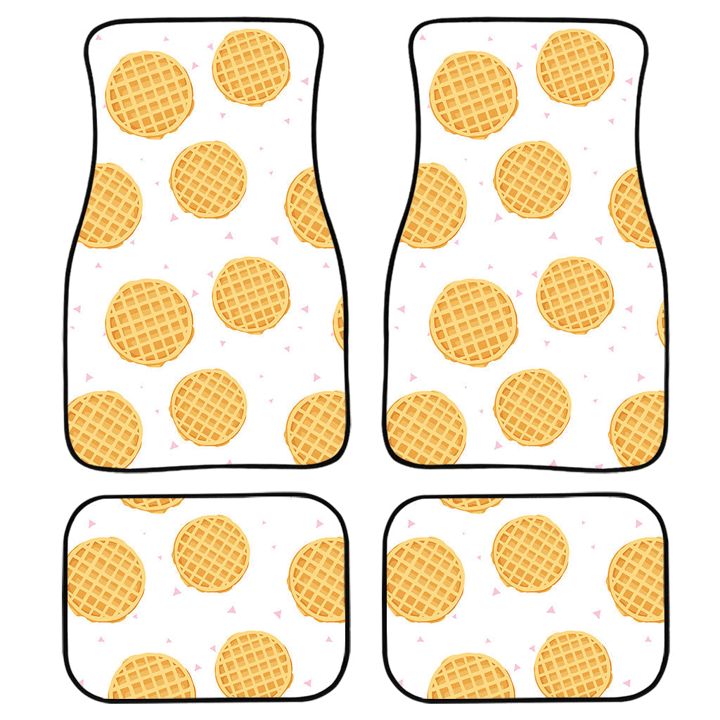 Cute Waffle Pattern Print Front And Back Car Floor Mats/ Front Car Mat