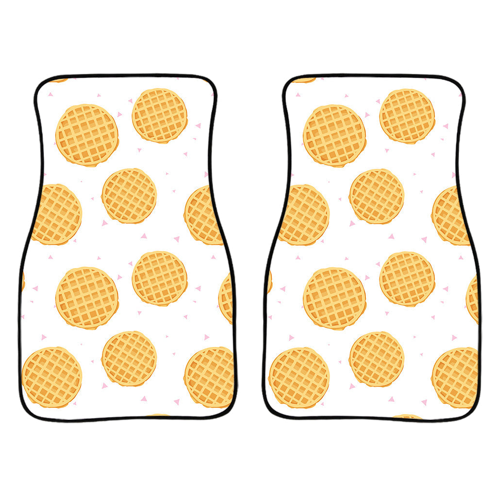 Cute Waffle Pattern Print Front And Back Car Floor Mats/ Front Car Mat