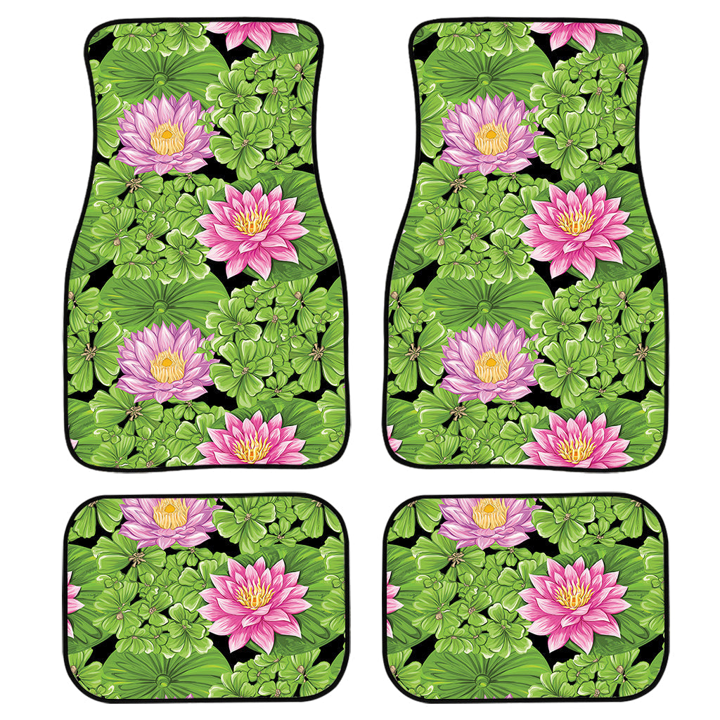 Cute Water Lily Pattern Print Front And Back Car Floor Mats/ Front Car Mat