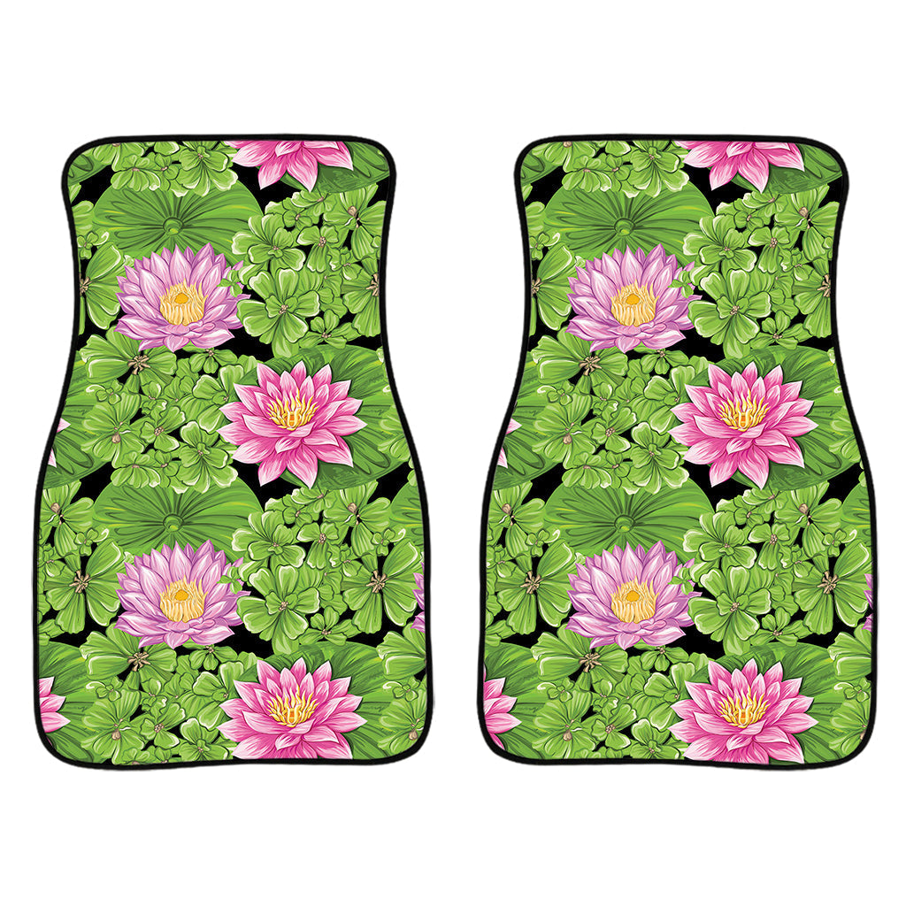 Cute Water Lily Pattern Print Front And Back Car Floor Mats/ Front Car Mat