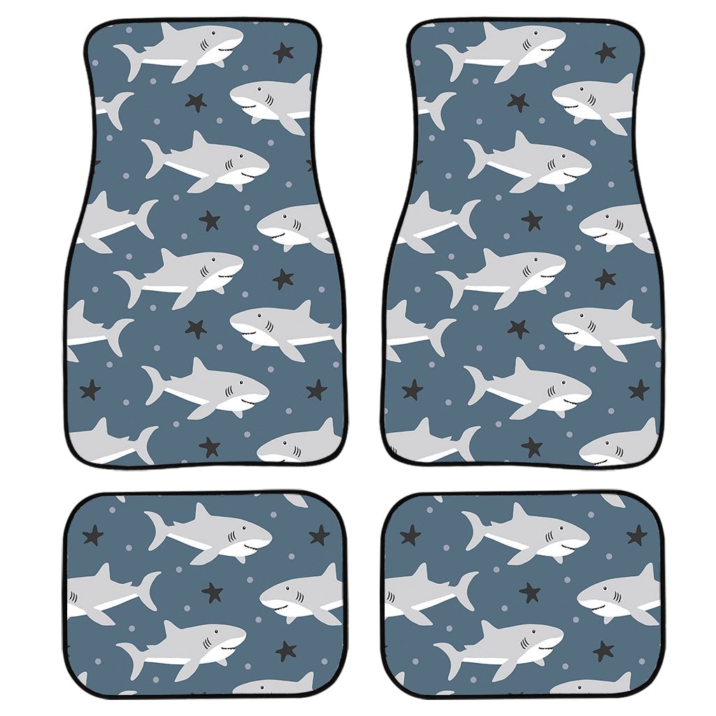 Cute White Shark Pattern Print Front And Back Car Floor Mats/ Front Car Mat
