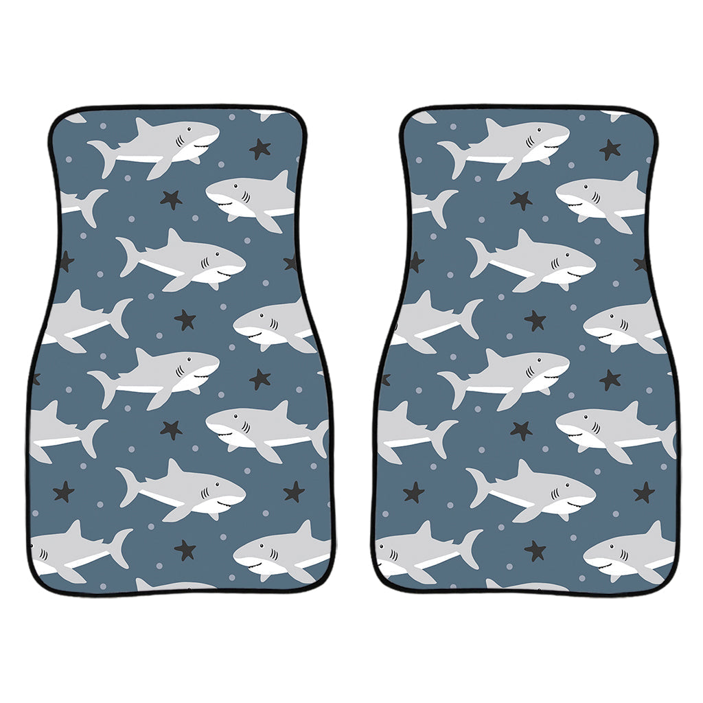 Cute White Shark Pattern Print Front And Back Car Floor Mats/ Front Car Mat