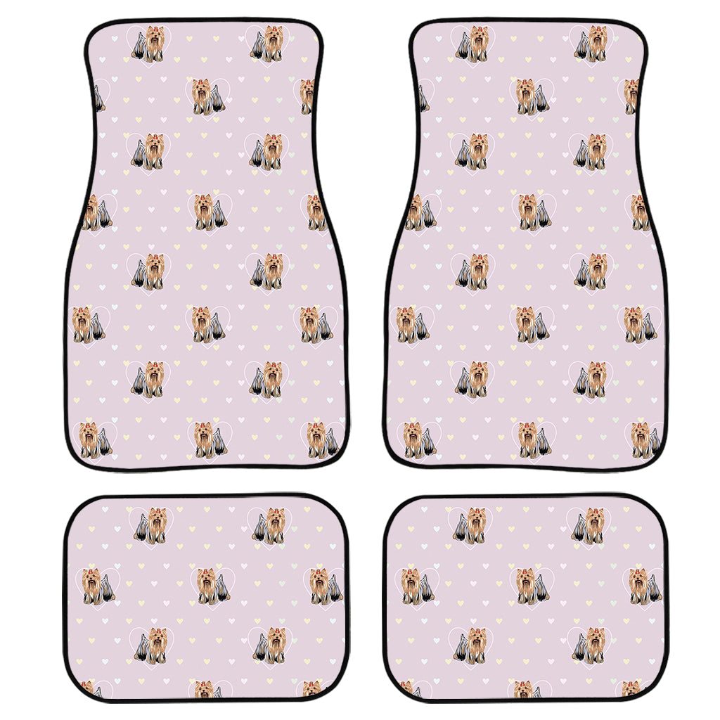 Cute Yorkshire Terrier Pattern Print Front And Back Car Floor Mats/ Front Car Mat