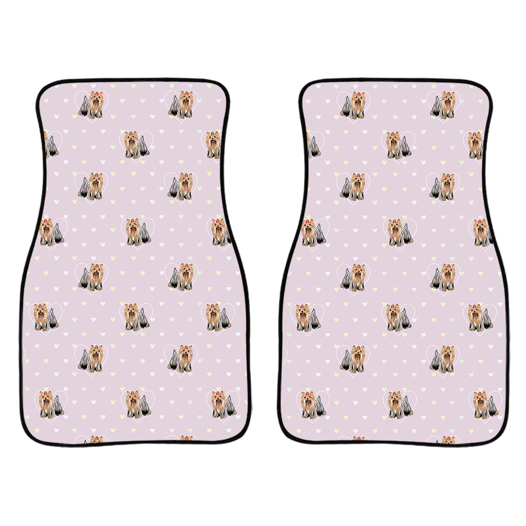 Cute Yorkshire Terrier Pattern Print Front And Back Car Floor Mats/ Front Car Mat