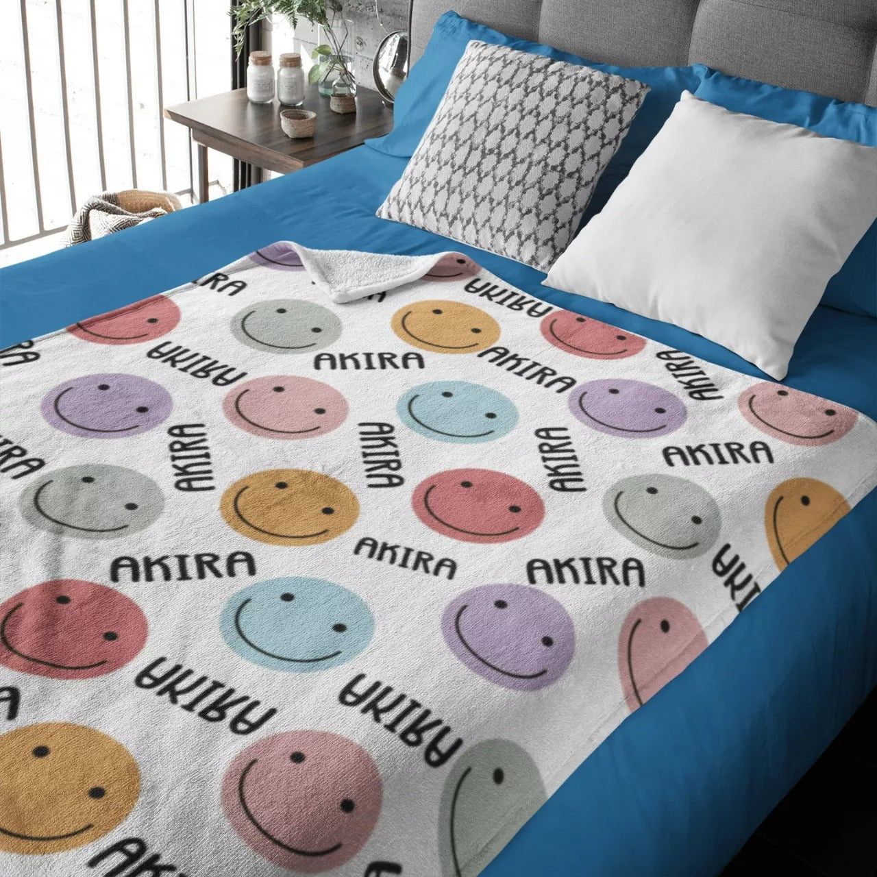 Personalized Smile Baby Blanket Smile Face Blanket Best Gift For Baby New Born Present Premium Soft Blanket