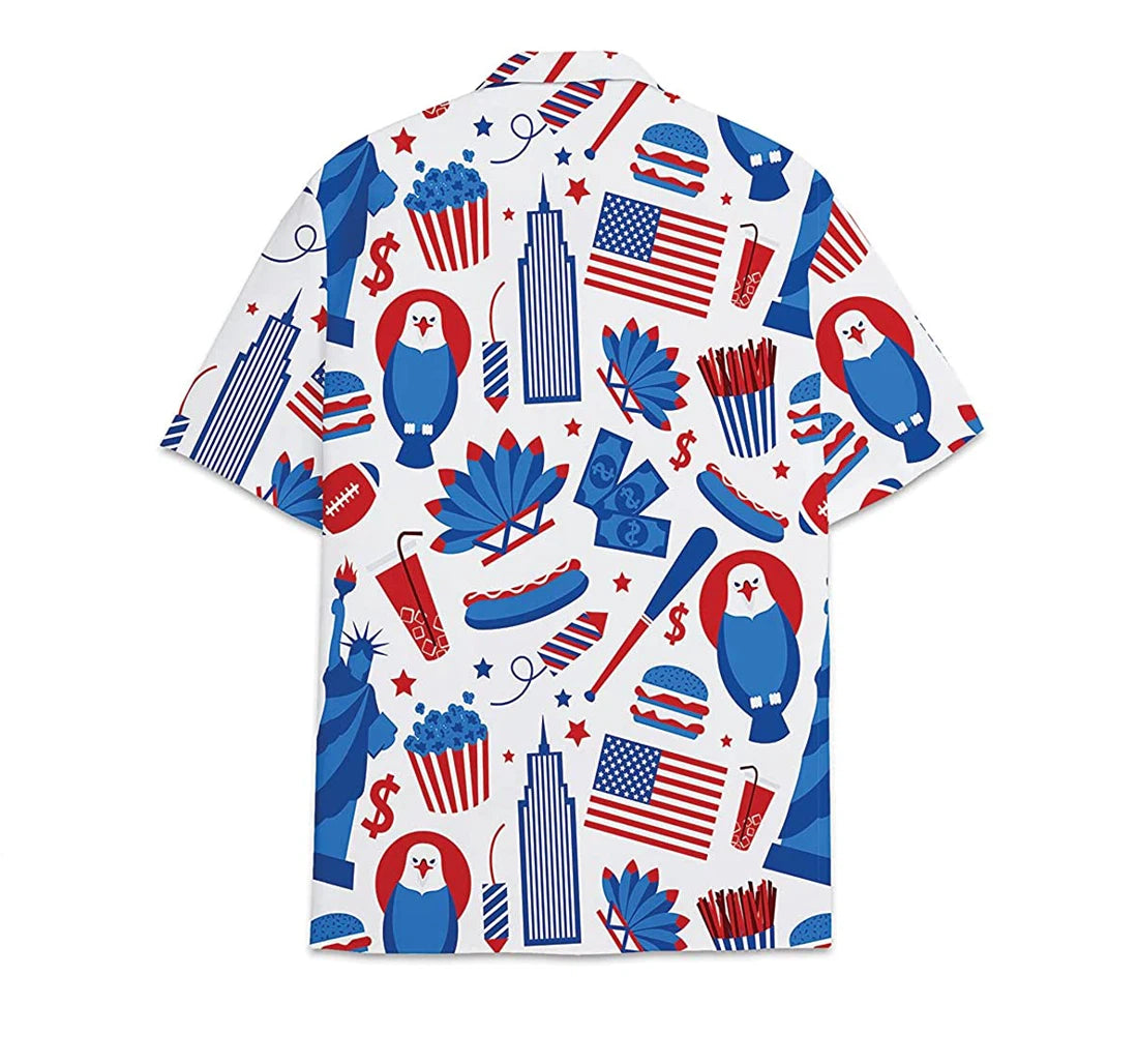 American Short Tall Button Hawaiian Shirt/ Button Up Aloha Shirt For Men/ Women