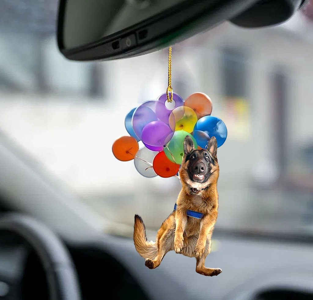 German Shepherd Dog Fly With Bubbles Car Hanging Ornament Dog Ornament Coolspod