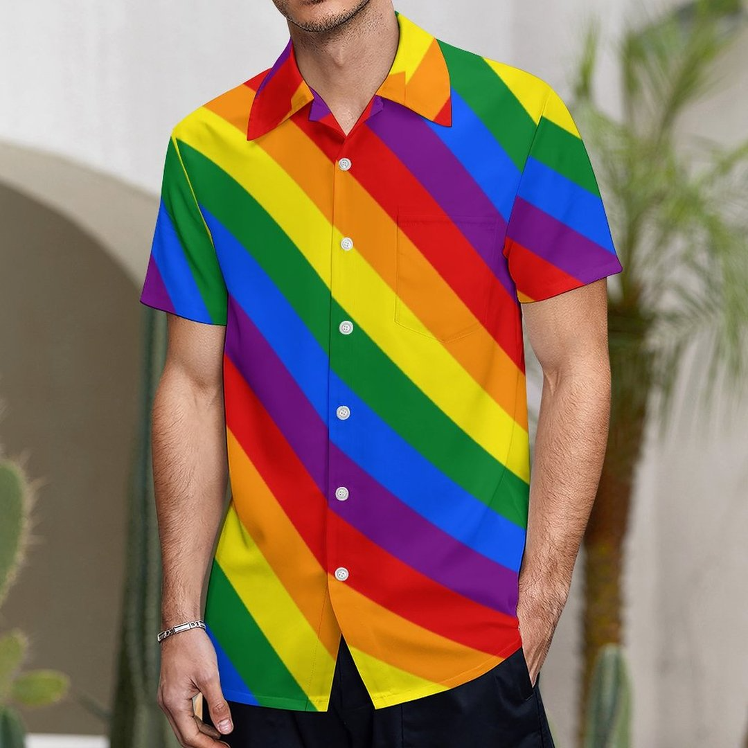 Gay Pride Hawaiian Shirt/ Lgbt Rainbow Gay Pride Flag Hawaiian Vintage Hawaii Beach Shirts