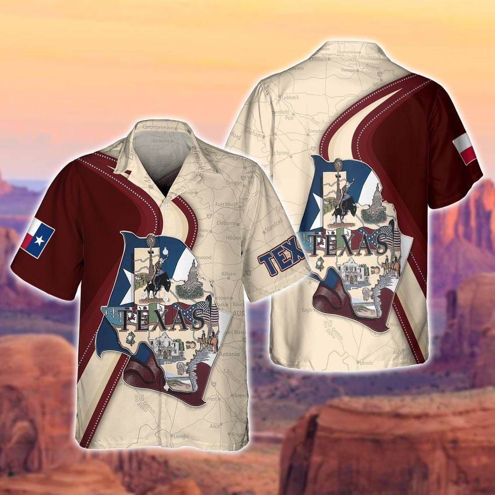Texas 3D All Over Printed Hawaiian Shirt For American/ Texas Hawaii Aloha Beach Shirts For Summer