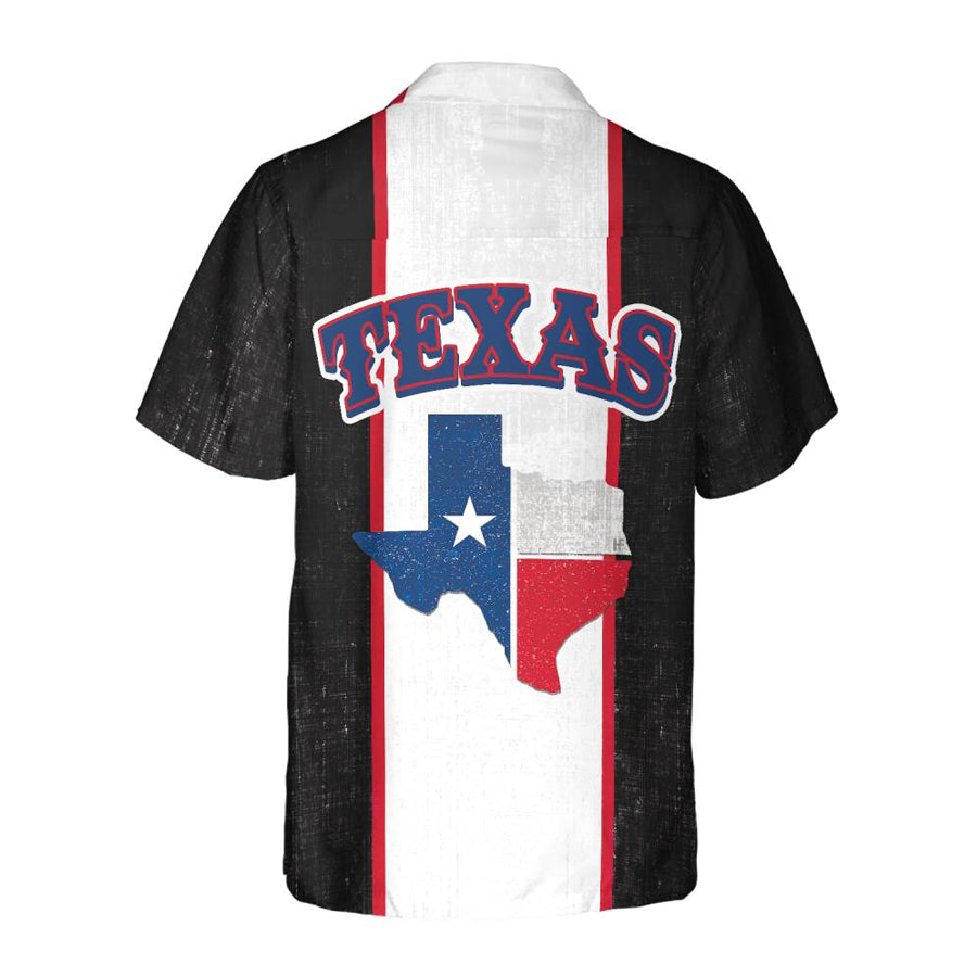 Patriotic Texas Map Hawaiian Shirt/ Texas Flag Pattern State Of Texas Map Shirt/ Proud Texas Shirt For Men
