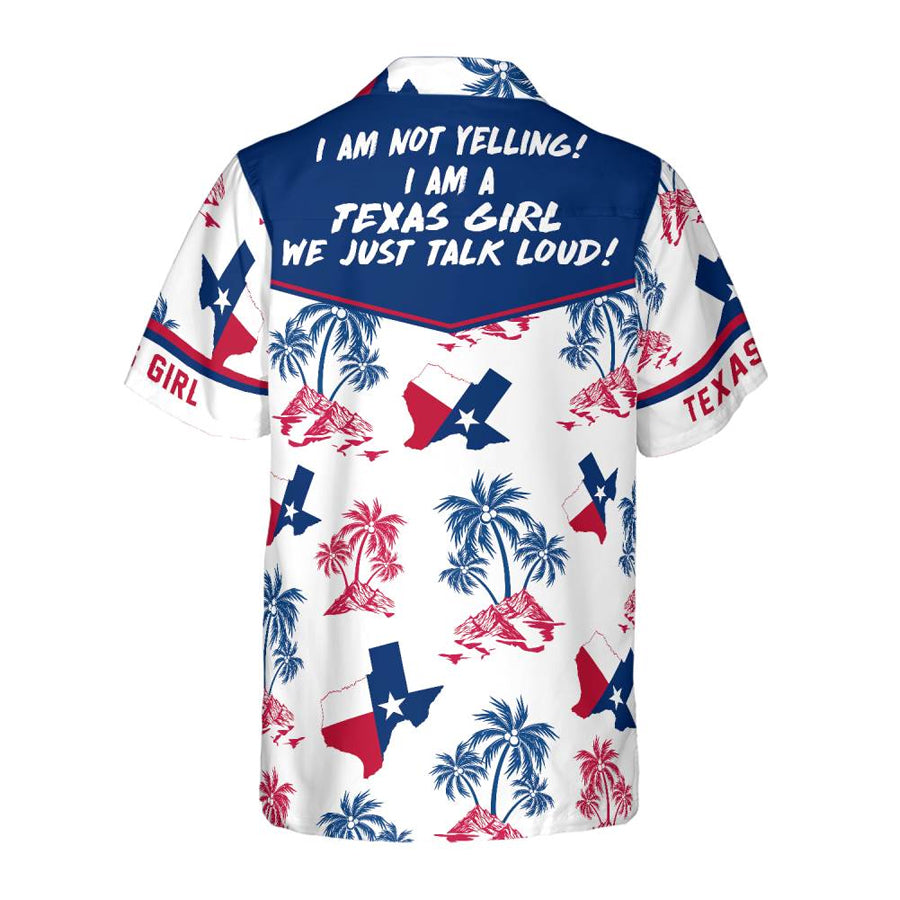 Texas Flag And Palm Tree Pattern Texas Girl Shirt/ Patriotic Texas Hawaiian Shirt For Men And Women/ Proud Texas Shirt