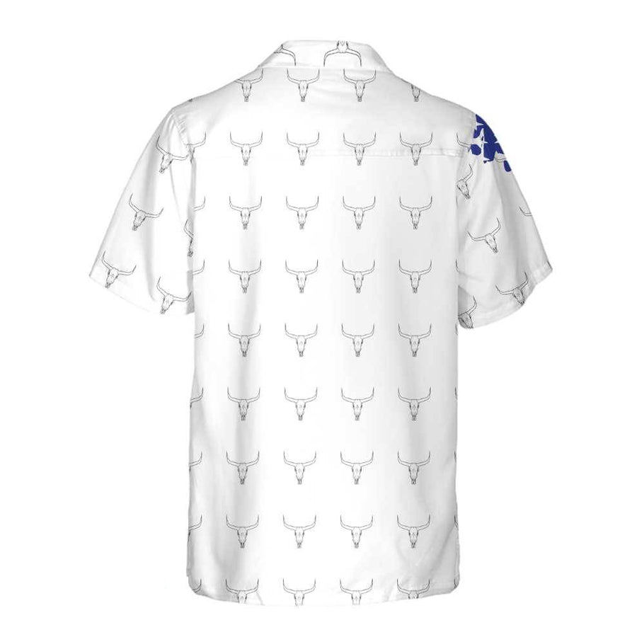 Texas Flag Longhorn Pattern Hawaiian Shirt/ Unique Texas Shirt/ Gift For Texas Lovers