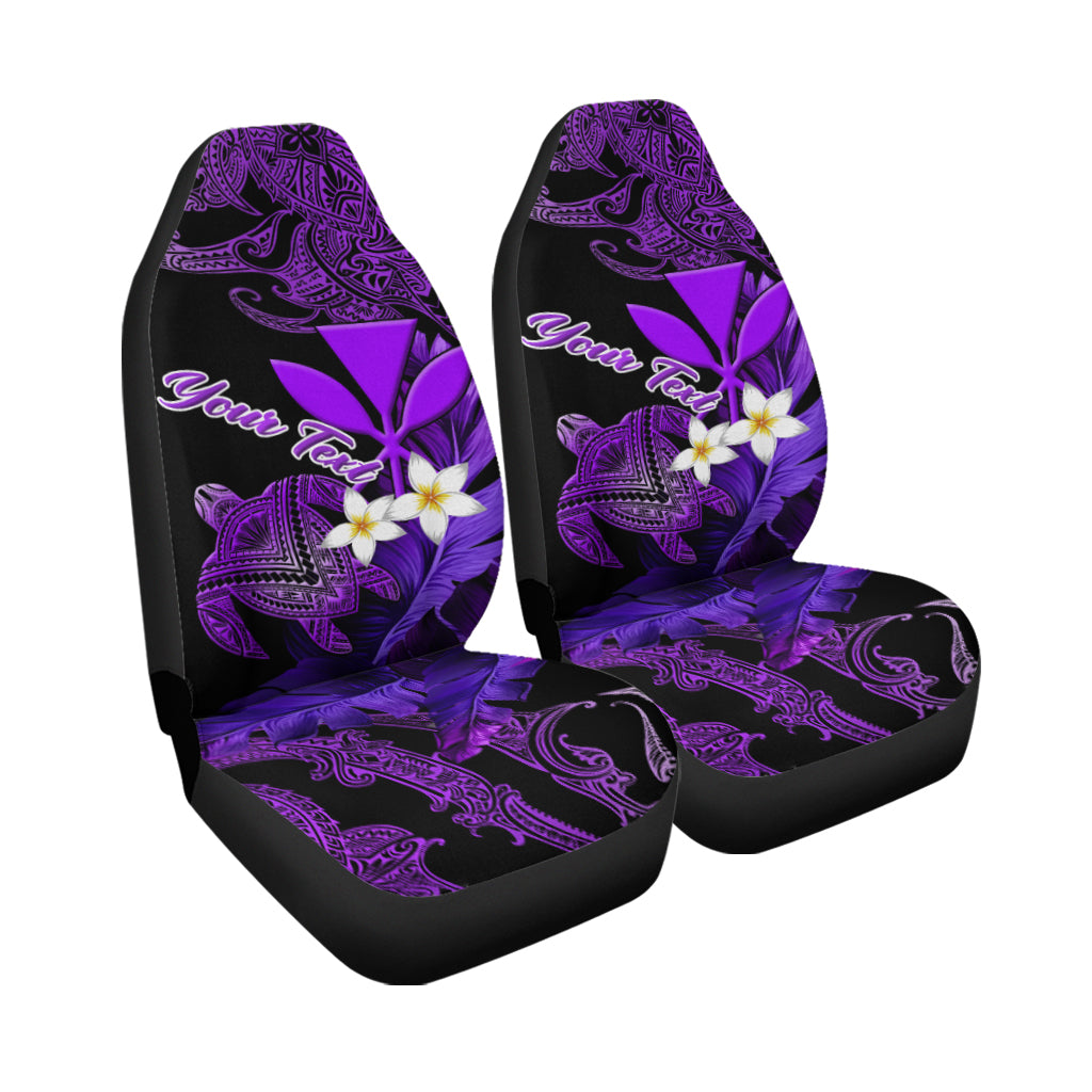 Custom Turtle With Plumeria Leaf Purple Car Seat Covers