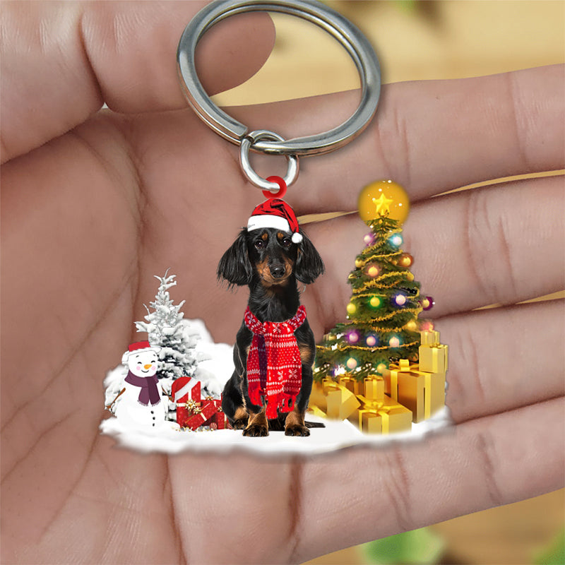Dachshund Early Merry Christmas Acrylic Keychain Best Dog Keychain