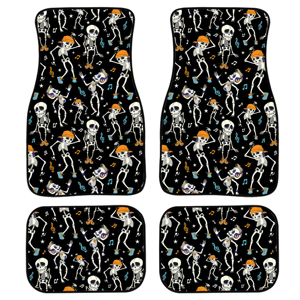 Dancing Skeleton Party Pattern Print Front And Back Car Floor Mats/ Front Car Mat