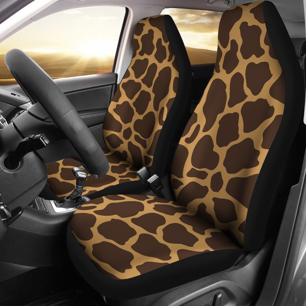 Dark Brown Cow Print Universal Fit Car Seat Covers