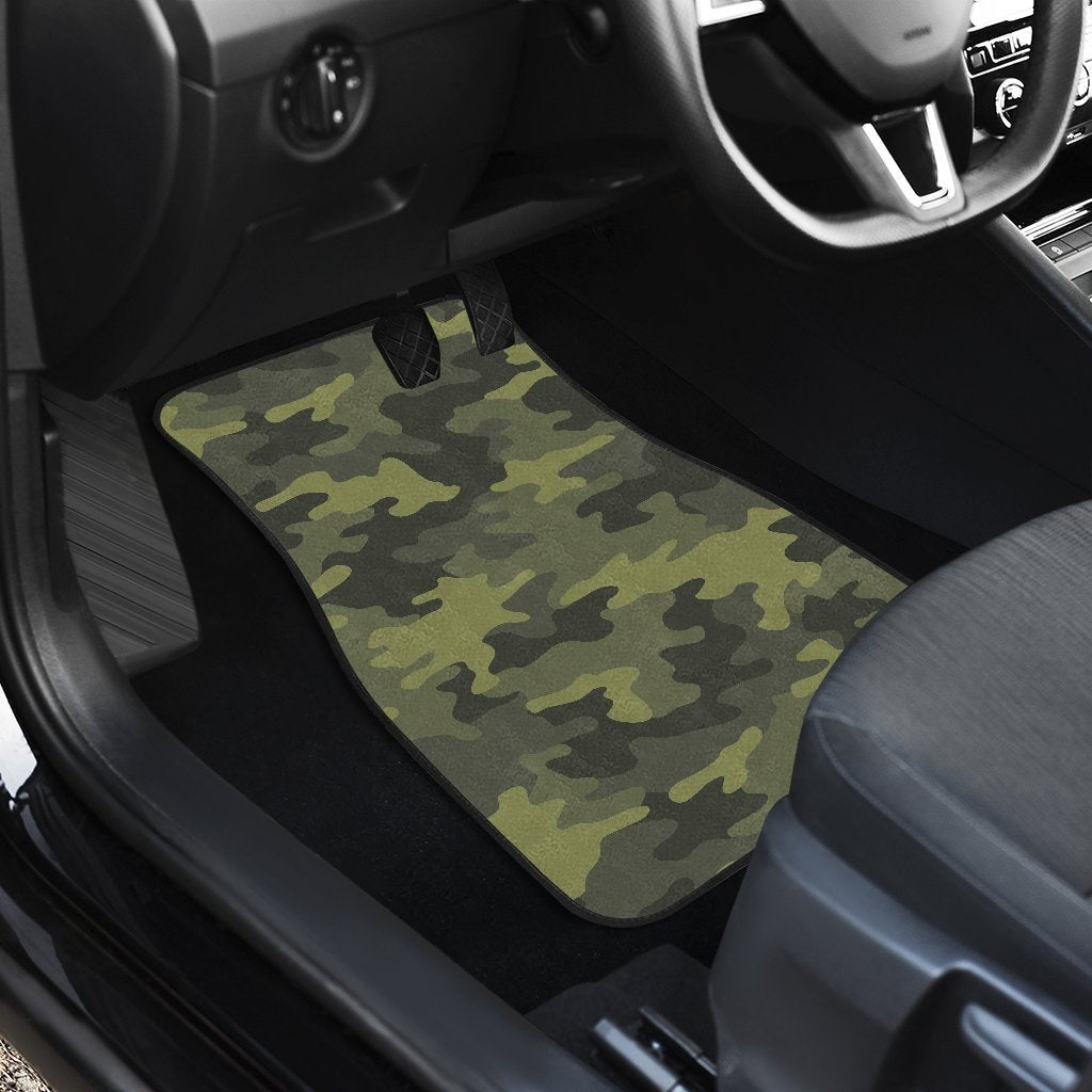 Dark Green Camouflage Print Front And Back Car Floor Mats/ Front Car Mat