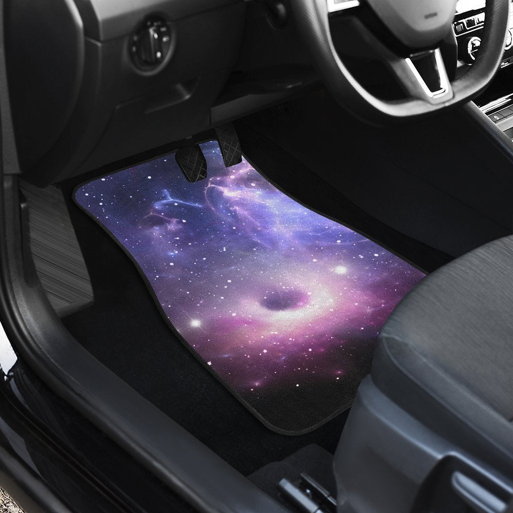 Dark Light Purple Galaxy Space Print Front And Back Car Floor Mats/ Front Car Mat