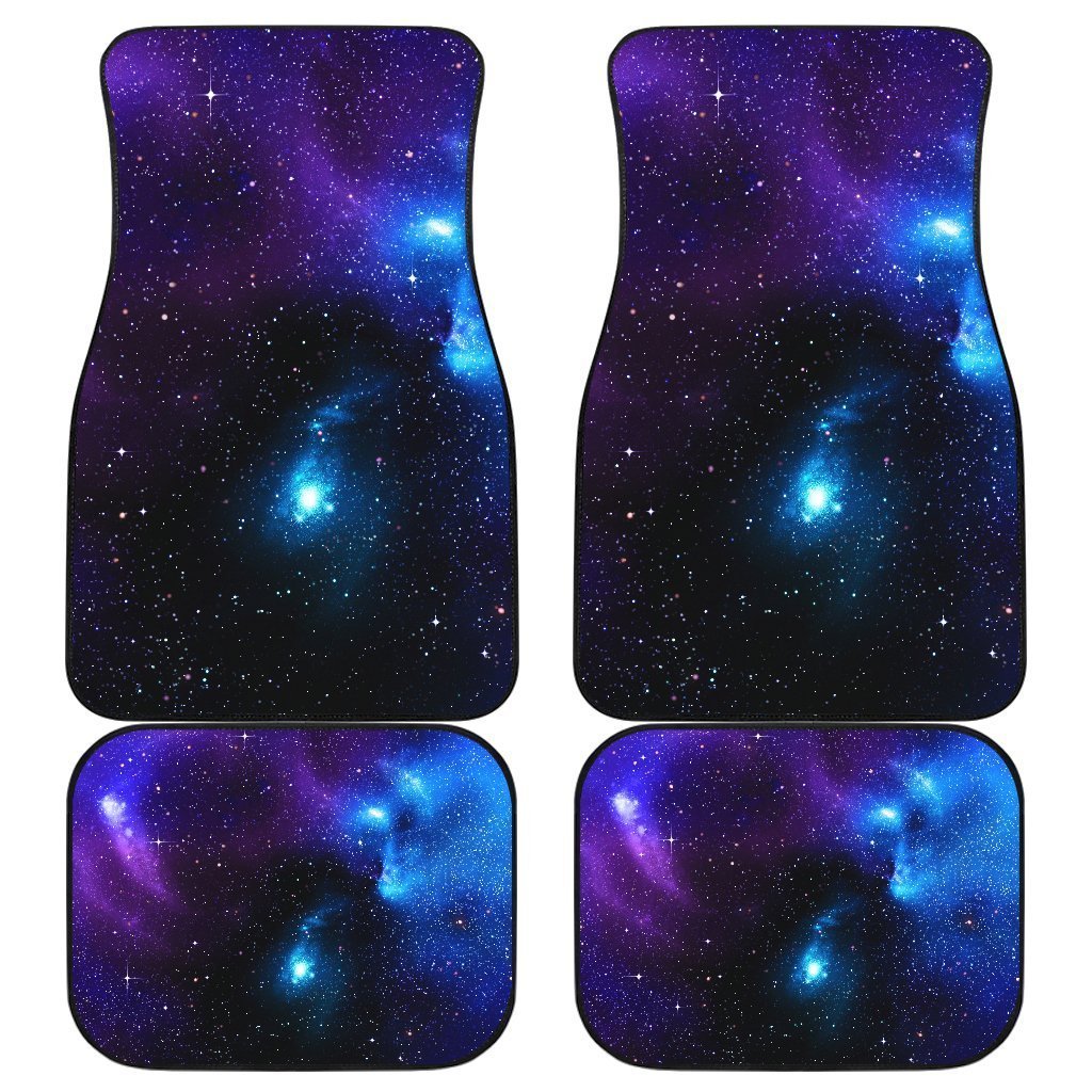 Dark Purple Blue Galaxy Space Print Front And Back Car Floor Mats/ Front Car Mat