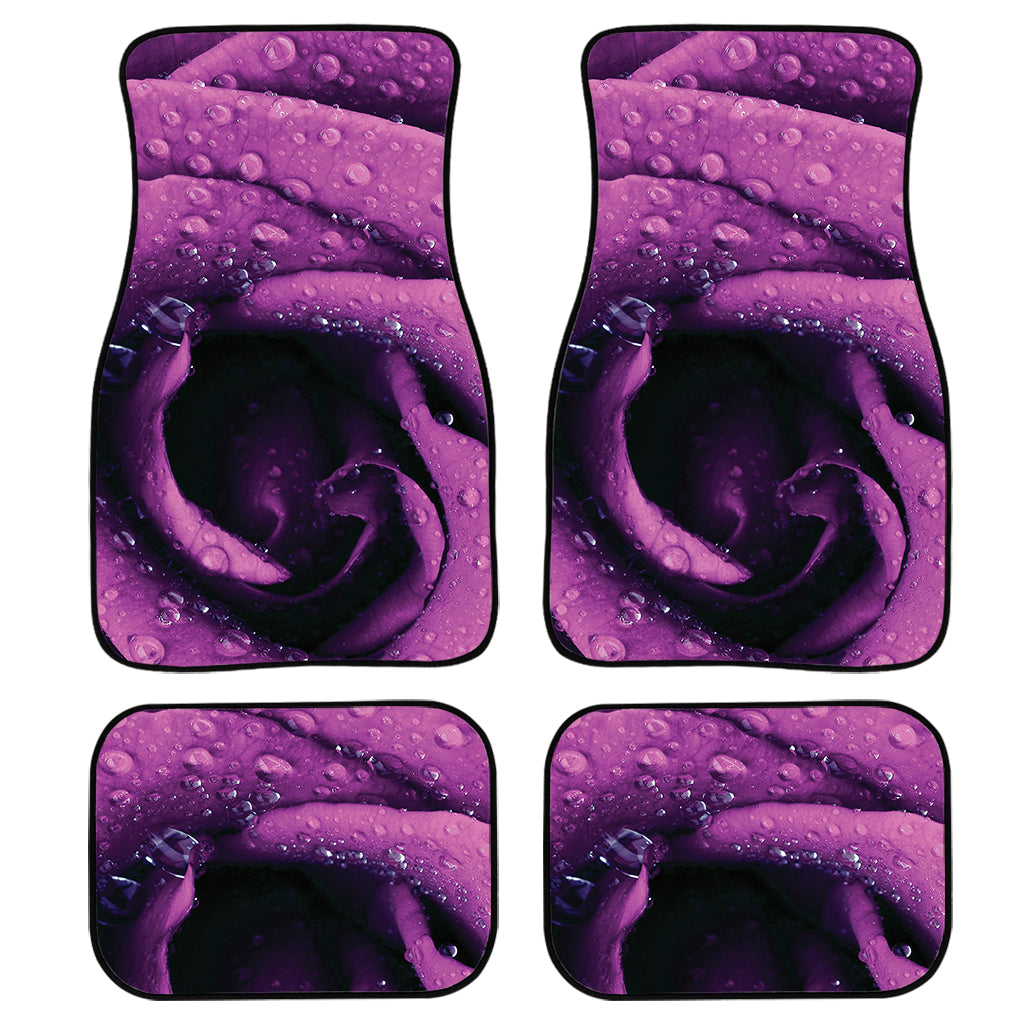 Dark Purple Rose Print Front And Back Car Floor Mats/ Front Car Mat