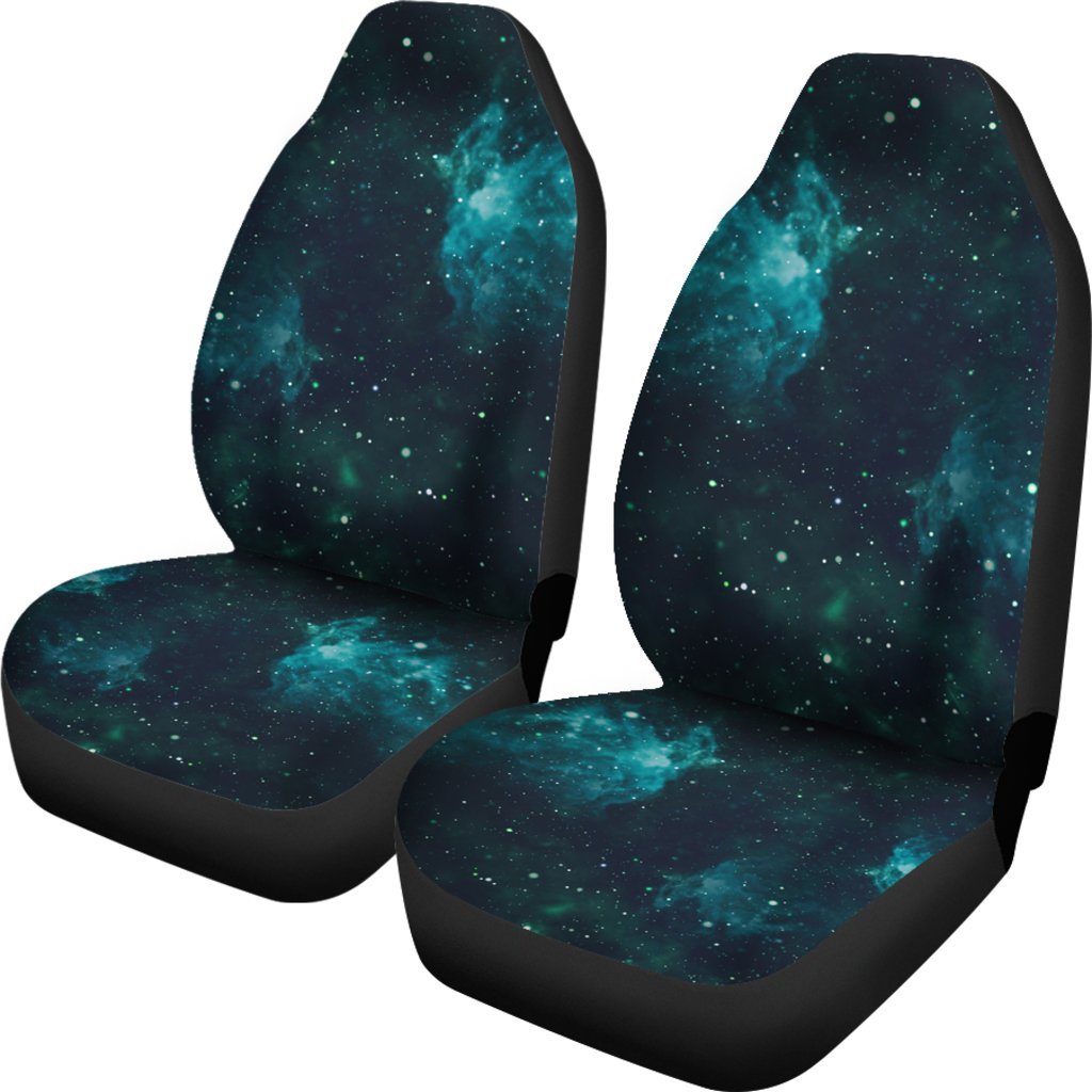Dark Teal Galaxy Space Print Universal Fit Car Seat Covers