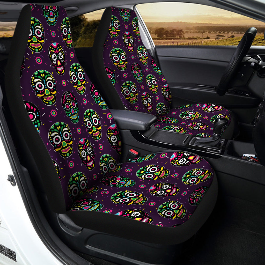 Day Of The Dead Sugar Skull Print Universal Fit Car Seat Covers
